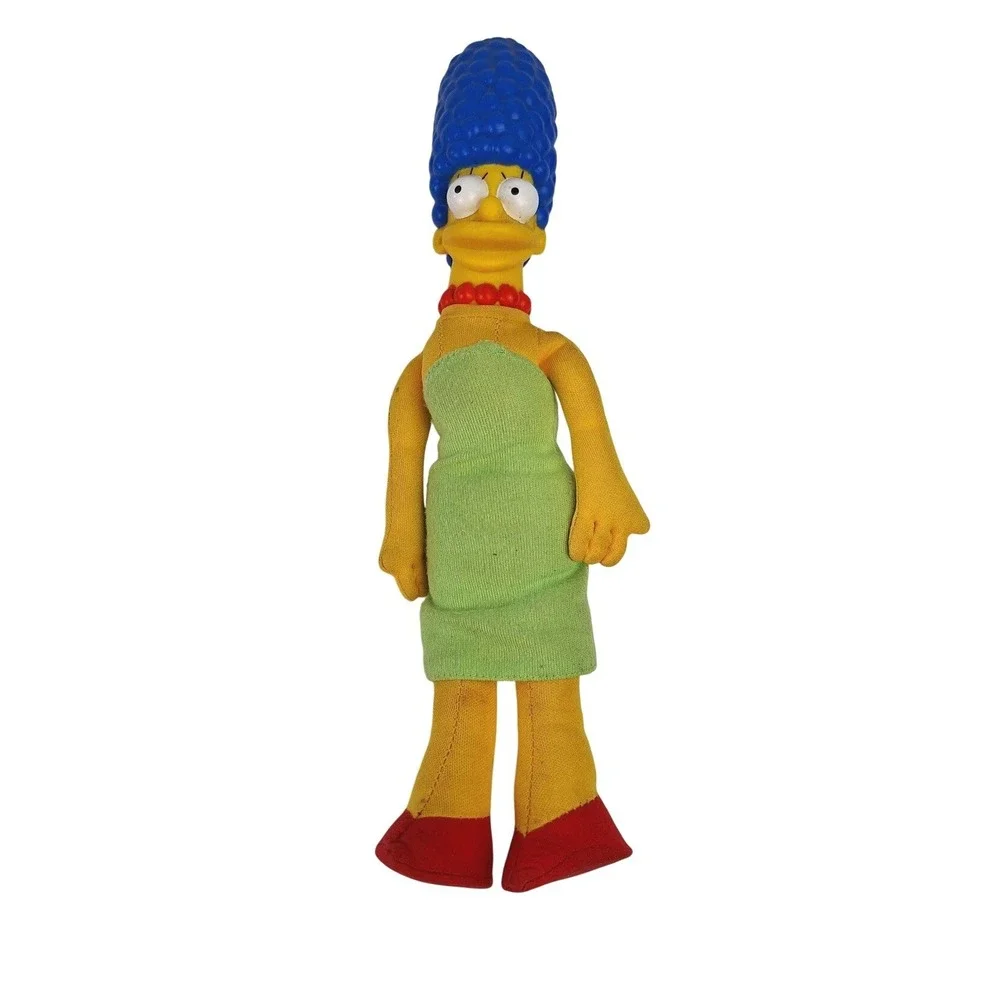 Vintage The Simpsons Plush Vinyl Head Figure Lot Homer Marge Lisa‎ Bart 4pc Set